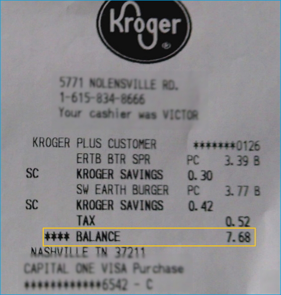 kroger gift card balance check on receipt